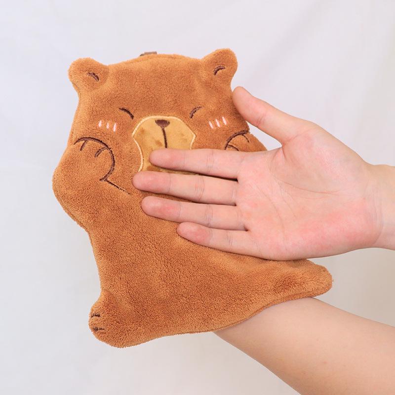 Capybara Cartoon Quick-Dry, Absorbent Hanging Hand Towel - Lint-Free, Thickened for Kitchen & Kids