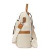 Women's Soft Leather Backpack Color Block Student Schoolbag Tassel Travel Bag