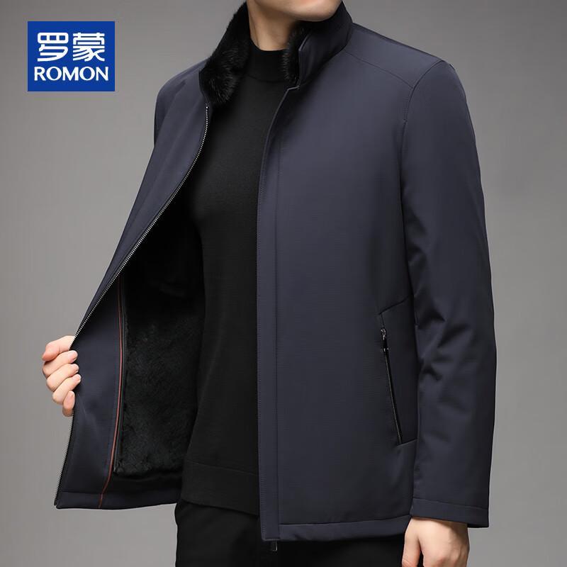 

Romon Men s Mink Fur Collar Winter Jacket L