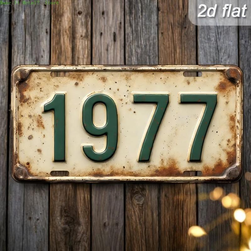 D flat pc aluminum retro license plate vintage style metal wall decor bar