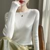 2025 Women's Slim Fit Elegant Wool Sweater - Versatile Round Neck Knit for Spring/Autumn