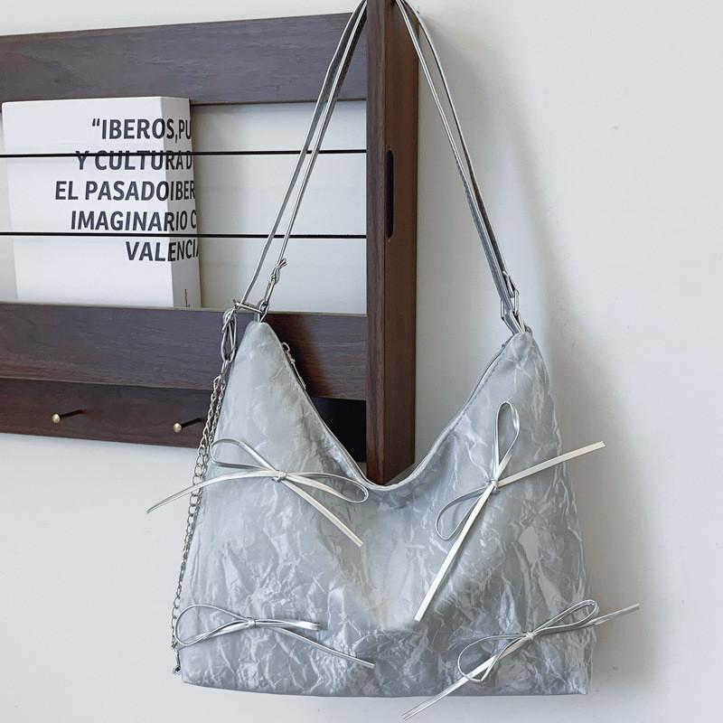 

Stylish And Trendy Womens Tote Bag With Soft Pu Material For Daily Casual Use Silver
