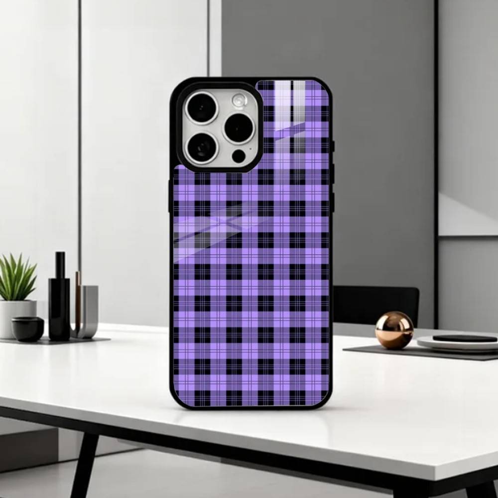 Cool P-Purple P-Plaid Pattern   Phone Case For iPhone17,16,15,14,13,12,11 Plus,Pro Max Magnetic For Magsafe Wireless Charging