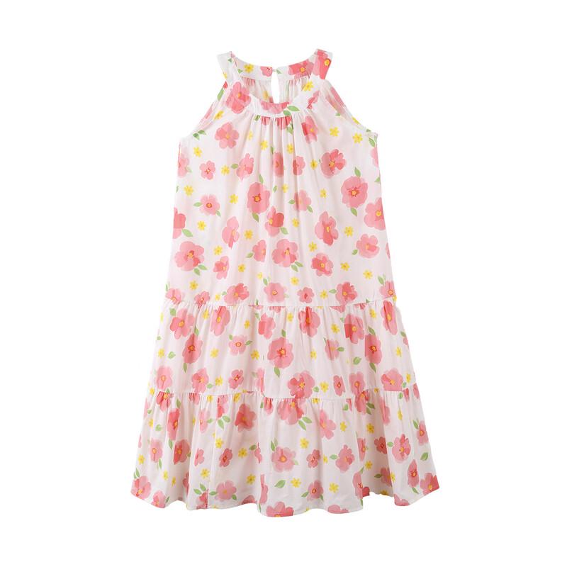 Xiao Yinman Girls' Floral Sleeveless Cotton A-line Dress
