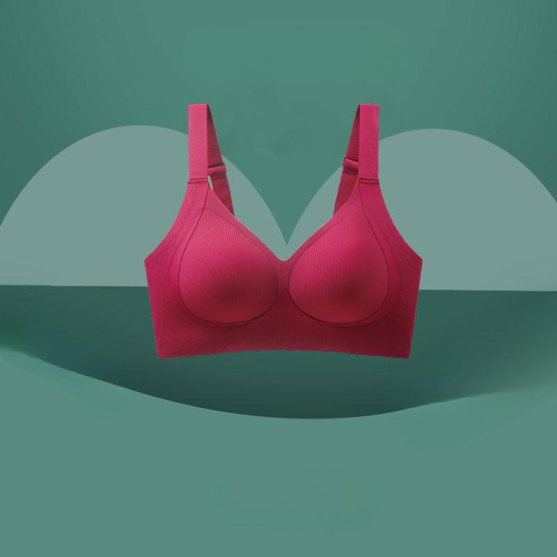 

Бесшовный бюстгальтер женский с поддержкой подъема груди, корсет против провисания, женское нижнее белье больших размеров, собирающий и утягивающий аксессуар для груди, регулируемый бюстгальтер 5XL вино красного