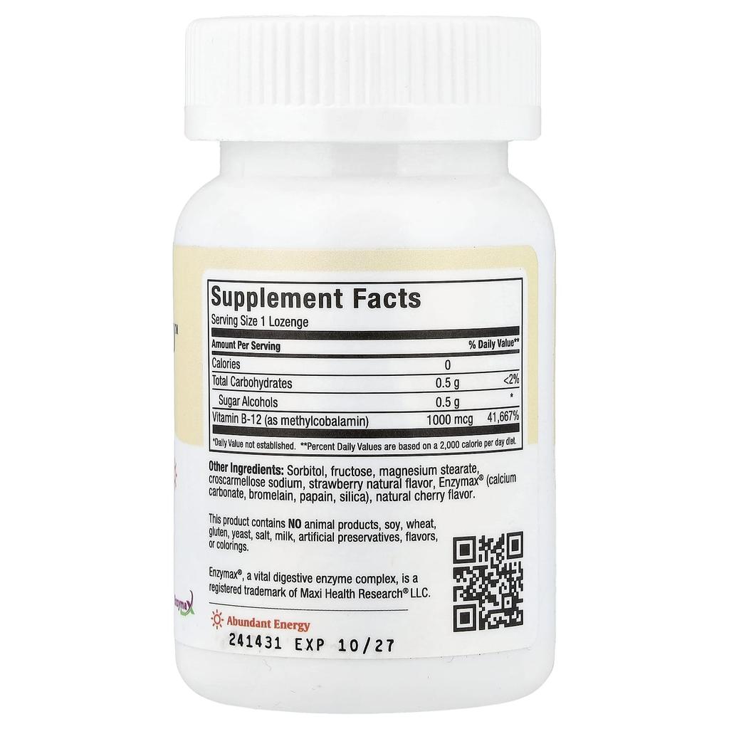 Maxi Health, Methyl B12 Lozenges 1000™, Natural Berry, 60 Lozenges (1,000 mcg per Lozenge)
