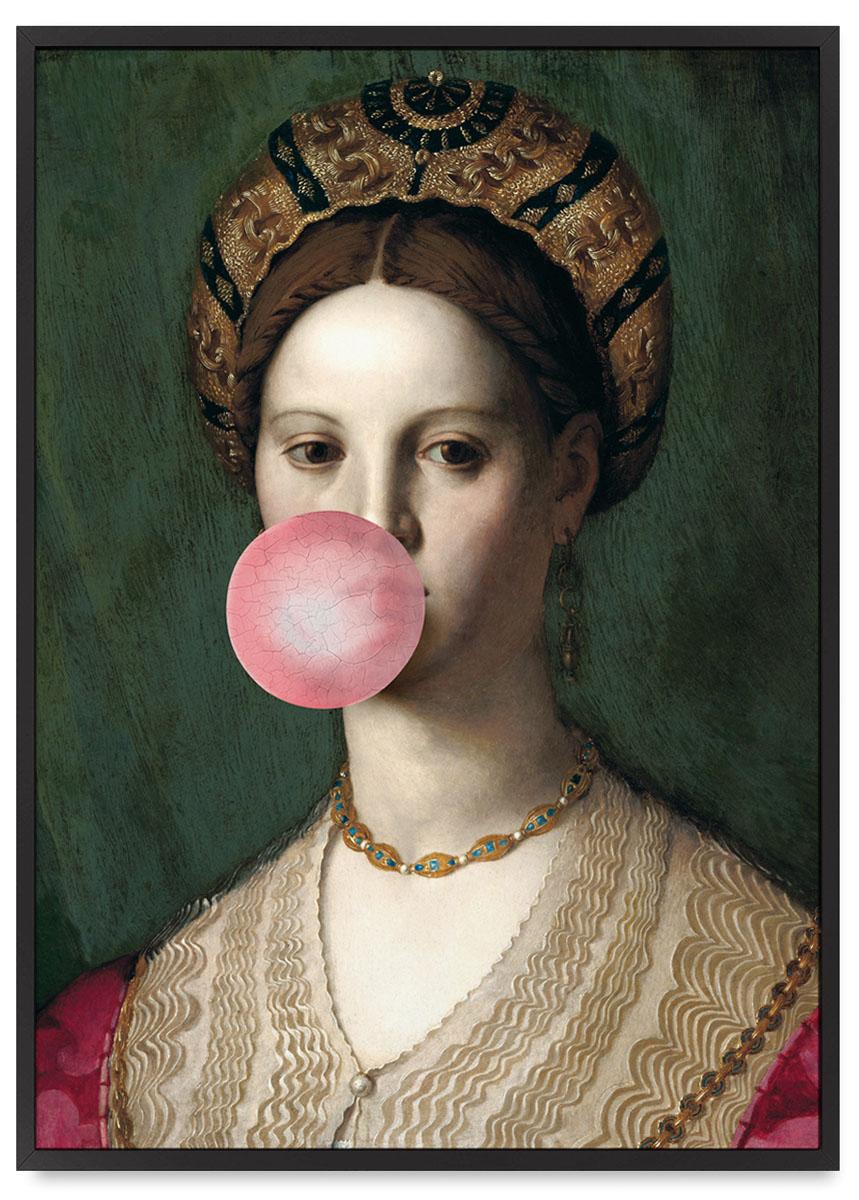 

Plakat portret kobiety guma do żucia 21x30 cm