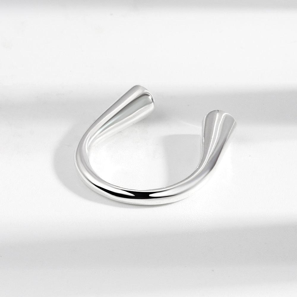 Minimalistischer Unregelmäßiger Offener Metallring für Damen Verstellbar Einfacher Punk Mode Schmuck Trendiges Accessoire