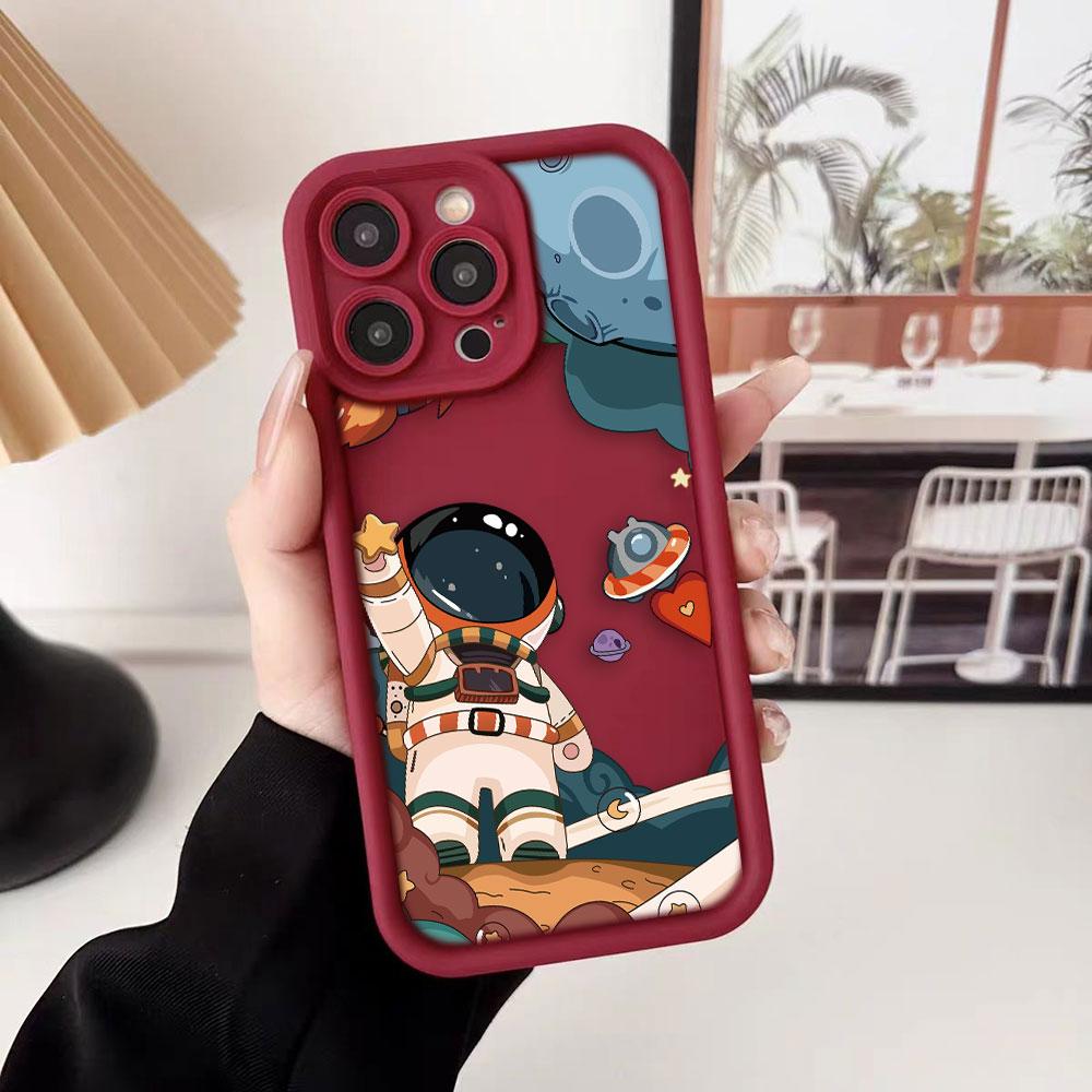 Astronauts Space Stars Planets Phone Case For iPhone Apple 17 AIR 16 16E 11 12 13 14 15 XR Plus Pro Max DIY Shockproof Cover