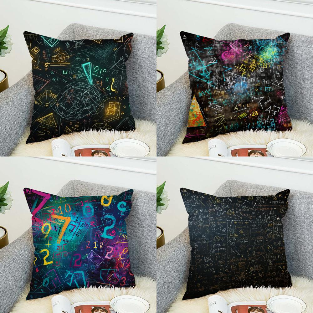 Math Edition Art Pillow Case For Car Sofa Decorative Home Doublesided Print Plush Square Throw Pillow Cushion Cover