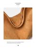 2025 Suede Large-Capacity Retro Shoulder Tote - Solid Color