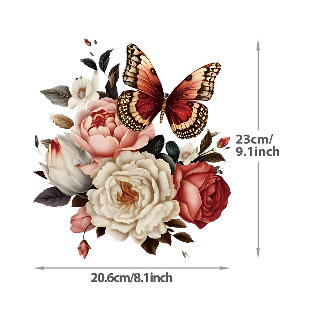 Vivid Flowers Iron On Transfer Stickers Print On T-Shirt Dresses Heat Press Appliqued Diy Cartoon Flowers Patches Beautiful