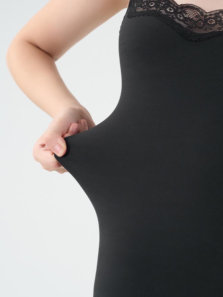 European & American Sexy Lace Slim Jumpsuit with Adjustable Straps, Breathable Nude Boxer Crotch, and Hip-Lifting Design