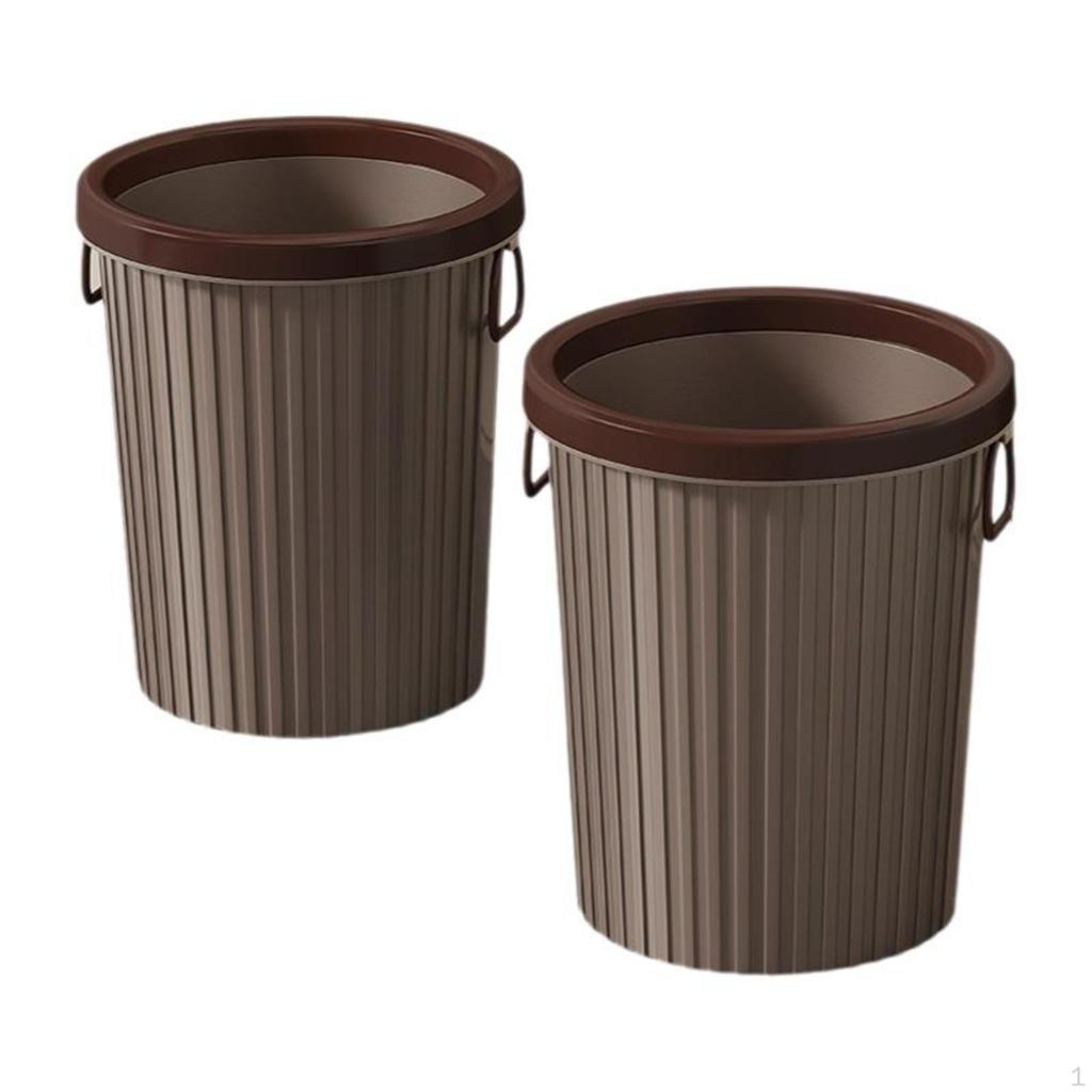 Large Capacity Trash Can, Kitchen Garbage Bin, Bathroom, Office, Light Luxury Milk Tea 15L 1pc