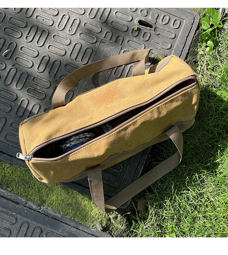 Tent Stake Bag, Heavy Duty Canvas Storage Organizer Pouch for Camping Pegs, Hammer, Outdoor Gear Accessories, Portable Nail Carry Bag