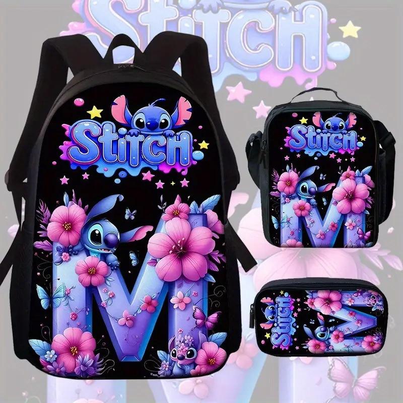 Stitch Backpack for Kids Students Large Capacity Lightweight Cartoon School Bag