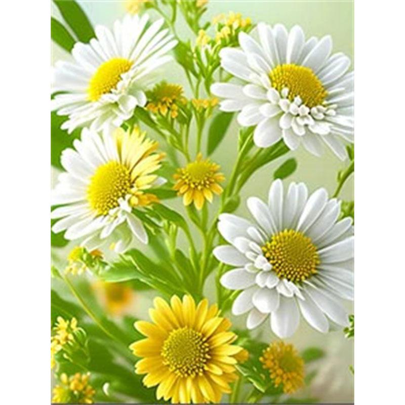 Pictura cu diamant DIY Kit cu punct de cruce cu flori Mozaic Artă pictură cu diamant Cerc complet/Diamant pătrat Decor pentru casa