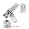 2/4 Stück T10 Silikon 5050-6Smd Fernbedienung Leselicht RGB Bunt Kennzeichen Mini-Lampe Für Auto/Motorrad