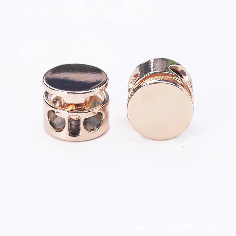 Metal Spring and Rope Belt Adjustable Anti-Slip Buckle with Double Hole Pig Nose Design