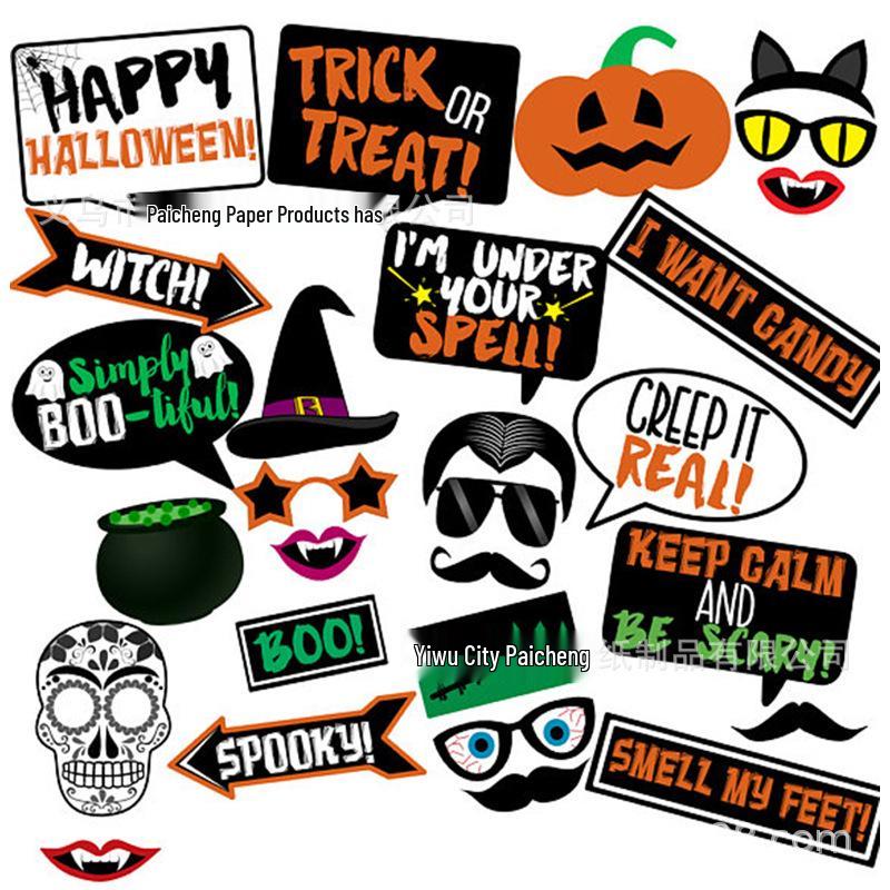 Halloween Ghost Festival Party Mask & Pumpkin Bat Photo Props