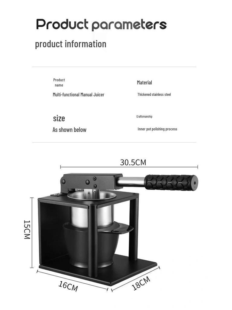 Durable Hand Press Juicer for Home and Commercial Use