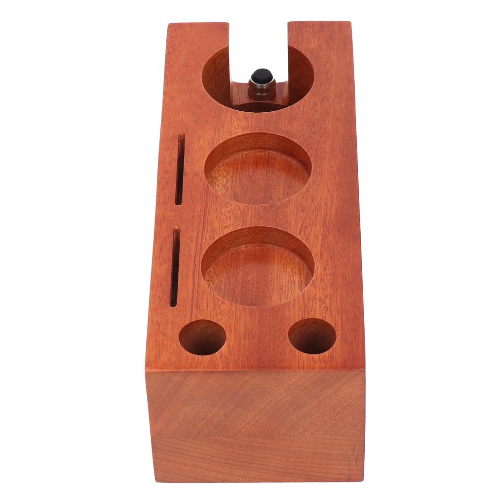 8 In 1 Wooden Coffee Tamper Station 51 To 54mm Height Adjustable Organizer Station 7 Compartments 1