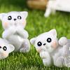 1 Set Mini Cats Statue Lovely Realistic Shape Resin Whimsical Design Garden Miniature Home Decor