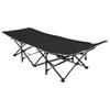 Heavy-duty Steel Tube Folding Bed, Black Frame with Black Pearl Cushions