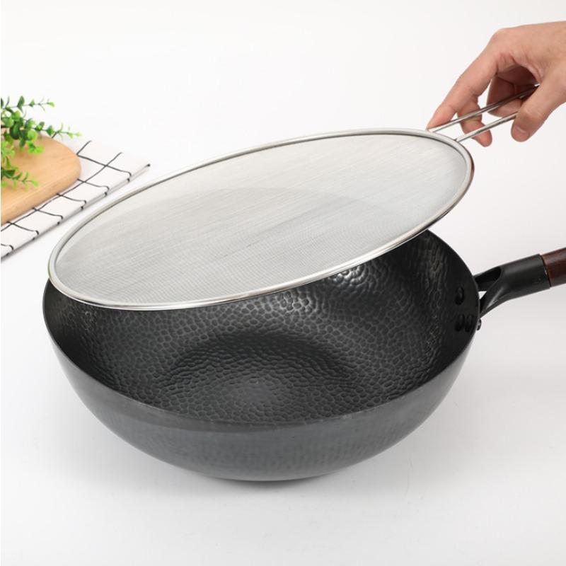 Stainless Steel Oil Mesh Pot Lid Cover Oil Cooking Splatter Screens Guard for Frying Pan Kitchen Accessories Gadgets Tools