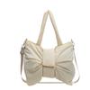 Han Bow Large Capacity Tote Bag Women's 2026 Portable Shoulder Bag Niche Crossbody Canvas Bag