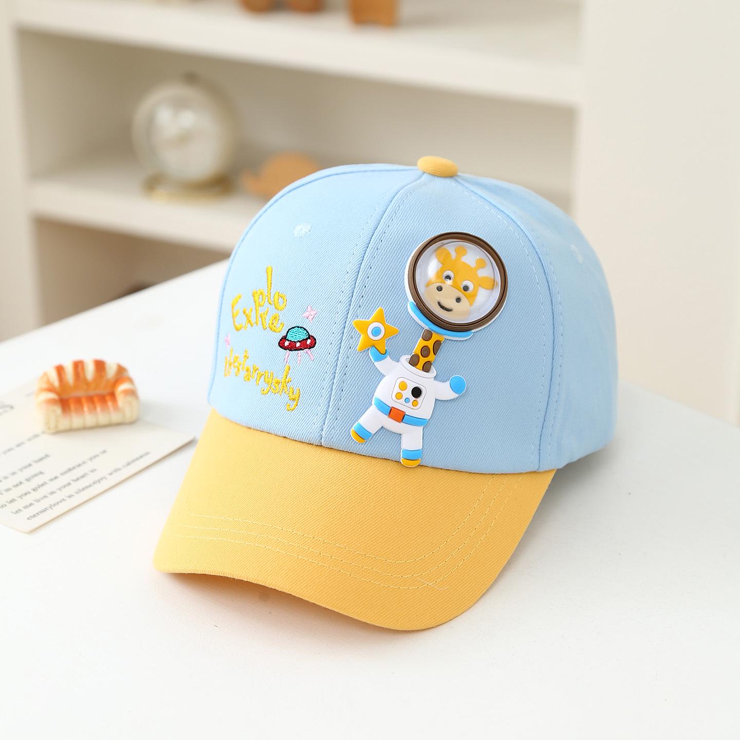 

Kids Cute Cartoon Deer Sun Protection Baseball Cap - Fashionable Cotton Duckbill Hat One Size небо синє кольору