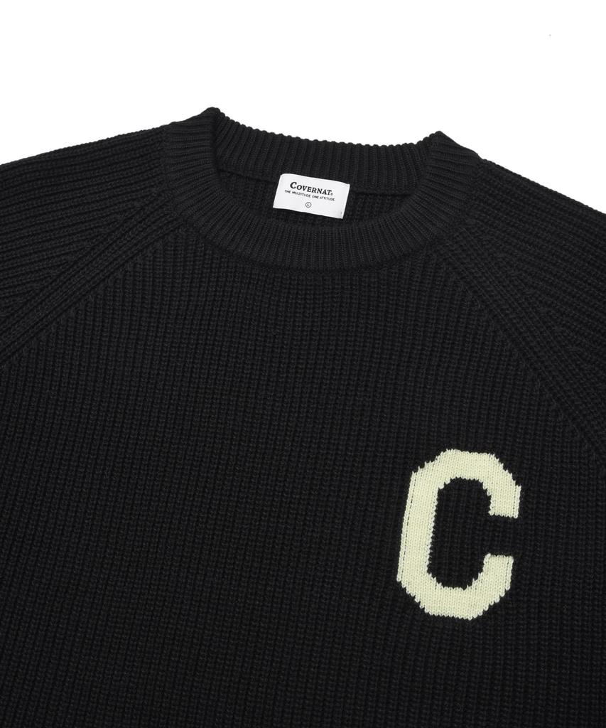 COVERNAT Middle C Logo Crewneck Knit Black