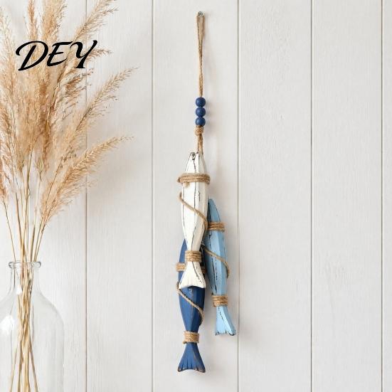 Badezimmer Strand-Thema Dekor 1/2 Stück Böhmischer Holz-Seestern Hängende Dekoration, Handgefertigter Fisch Wandverzierung, Heimkunst Küsten-Nautik-Anhänger