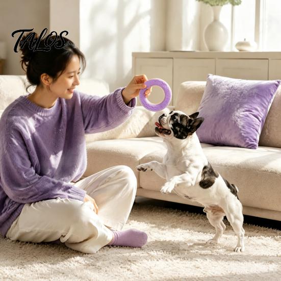 Pet Cooling Summer Essentials Dog Chew Toy, Popsicle Ice Freezer Donut Shape Durable Rubber Teething Toy Teeth Cleaning Reusable Freeze for