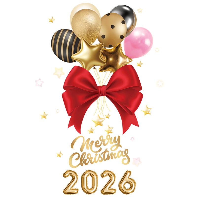 Adesivi per Vetrine Capodanno 2025 Decorazione Natalizia Babbo Natale Pupazzo di Neve Adesivo Albero di Natale Decorazione Vetro Decalcomania Regalo di Natale