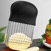 2Pcs Stainless Steel Crinkle Cutter for Potatoes Wave Blade Knife for Curly Fries Vegetable Chips Ergonomic Essential Kitchen Tool for French Fries