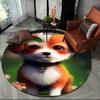 Cute Dog Samoye,Chihuahua,Koki Pomeranian Cartoon Round Carpet Rug for Living Room Bedroom Decor,kids Pet Area Rug Non Slip Mat