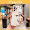 For Samsung S24 Ultra Love Heart Pattern Phone Case Cover With Wristband For Sleek Antifingerprint Defense
