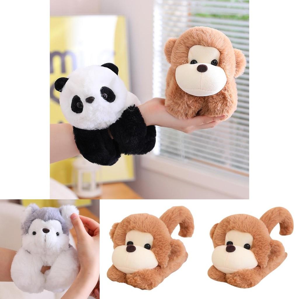 Soft And Fuzzy Panda Monkey Clap Bracelet Plush Toy Wristband For Children 78 Characters