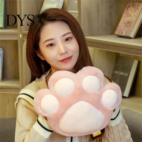 Bed Pillow Throw with Hole High Resilience Cartoon Animal Winter Indoor Cute Cats Paw Warm Hands for Daily Use Plush