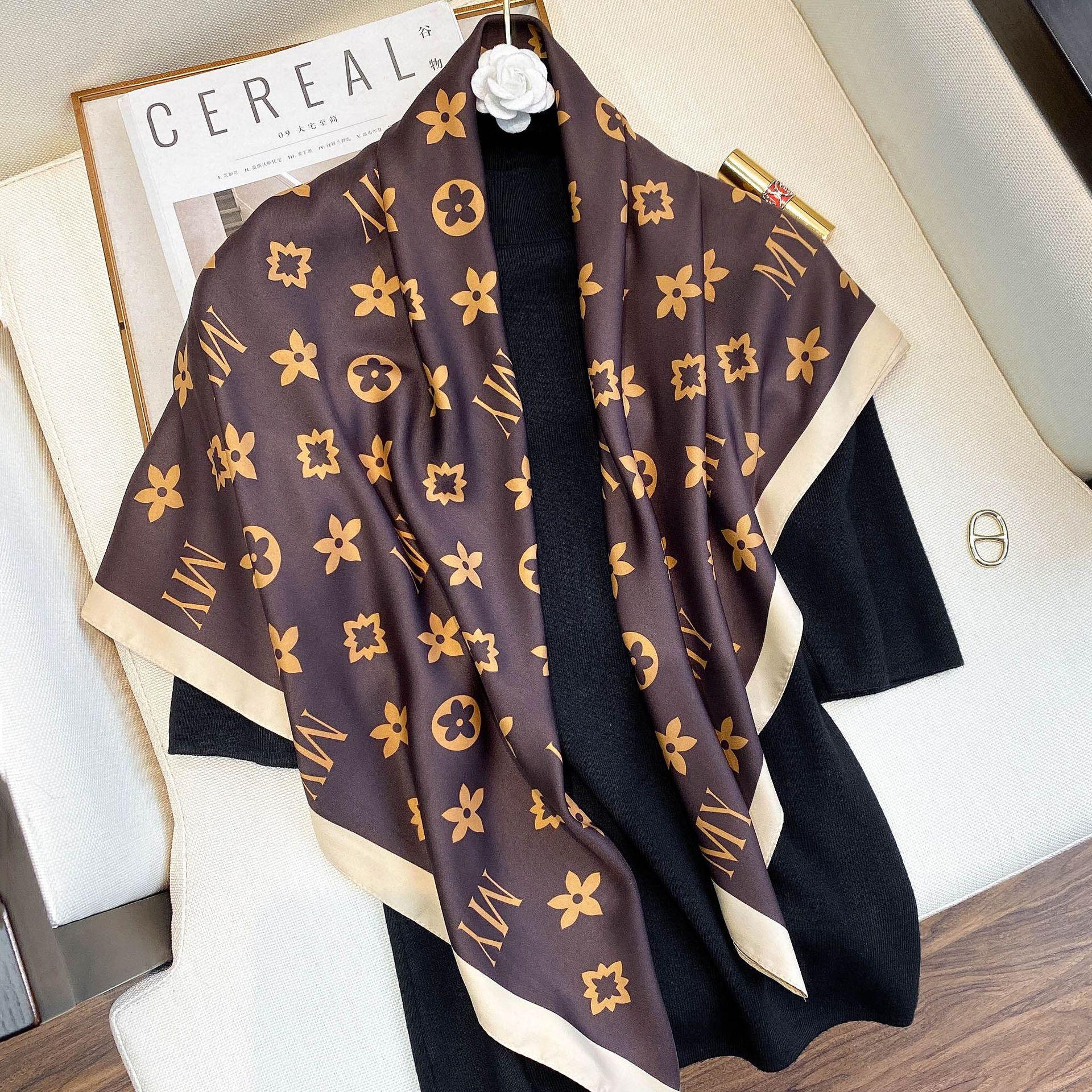 

Imitated Silk Scarf Square Luxury Brand Scarf Women Satin Designer Ladies Scarves Polyester Hijab Female Bandana Headband