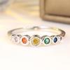 Charming Two Color Available Rainbow Zircon Stackable Ring for Women Daily Wear and Wedding