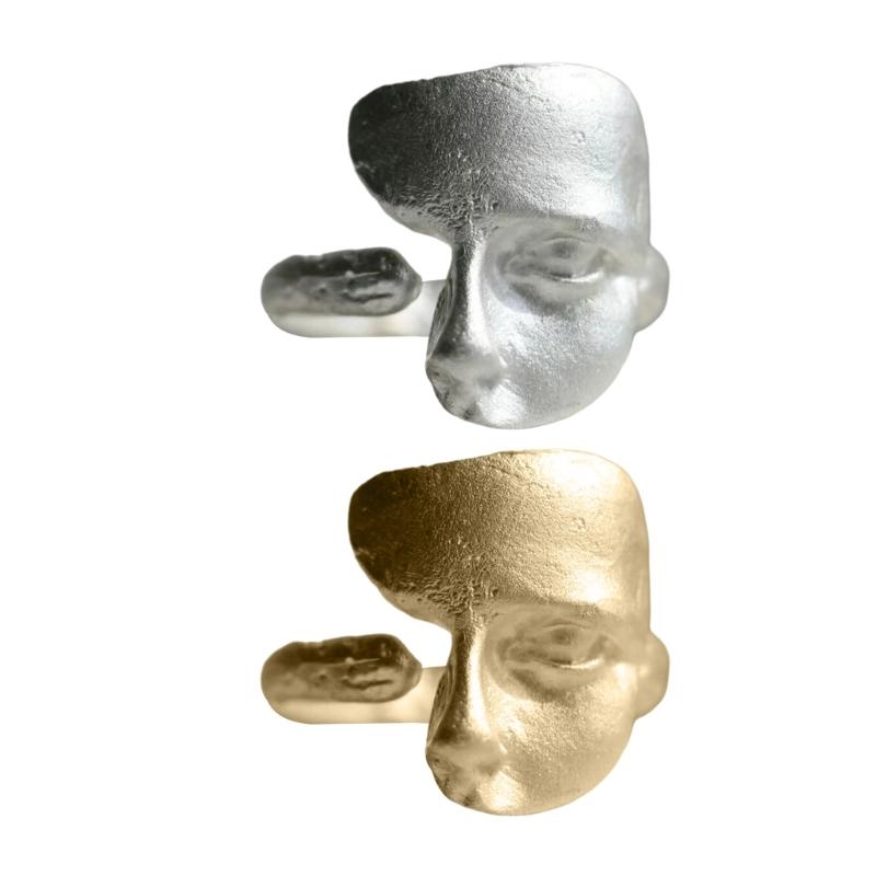 Comfortable Rings Unique Rings Mask Shape Copper Rings Fashion Accessory Couple Rings Suitable for Stylish Outfits