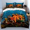 Underwater Octopus Reading Scene Bedding Set For Kids Luxury Gift 3Pcs Digital Print Comforter Set Soft Comfortable Breathable