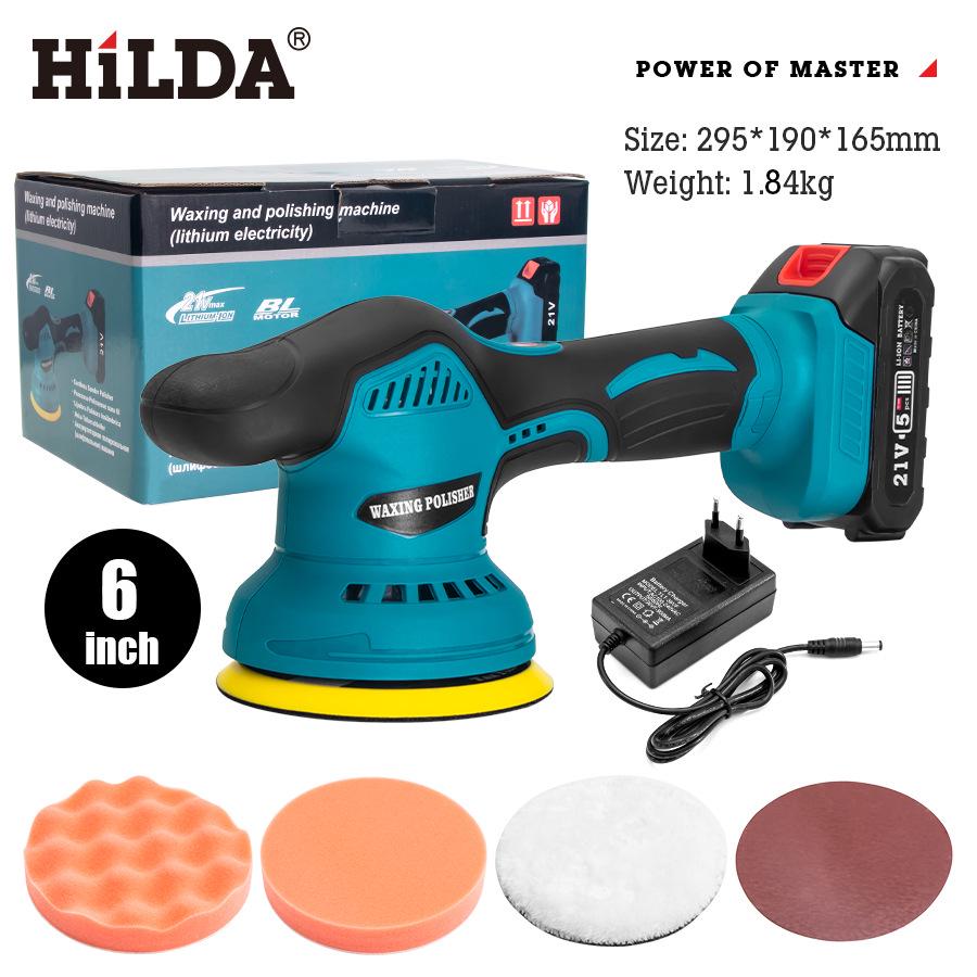 HILDA 21V 6-Inch Lithium Battery Multi-Function Car Polisher and Waxer