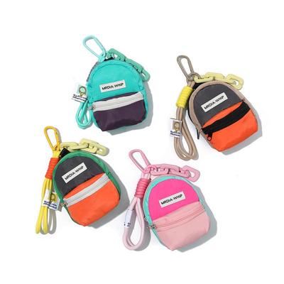Tweekleurige Mode Mini Crossbody: Muntje, Oortelefoon, Lippenstift, & Make-uptasje met Lanyard Hanger