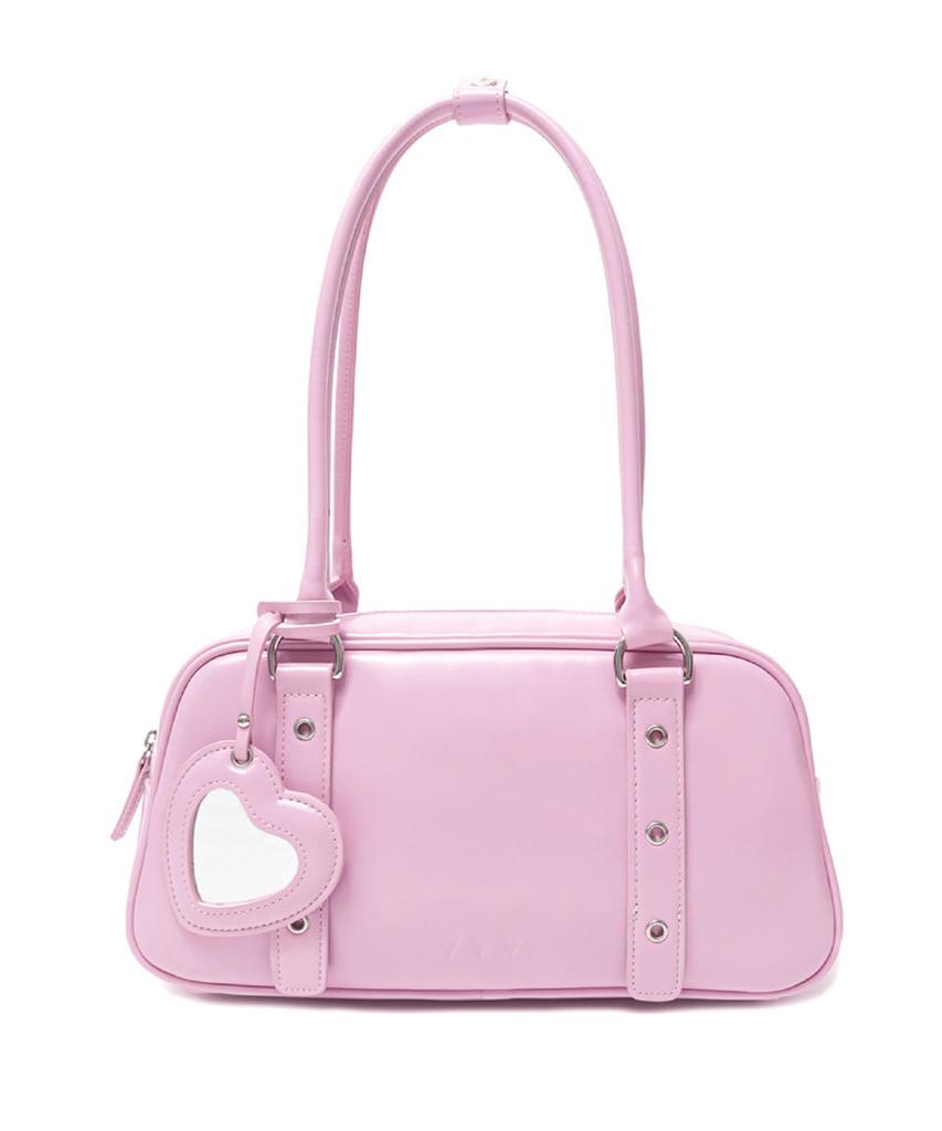Vvv Heart Mirror Buckle Shoulder Bag _ Pink