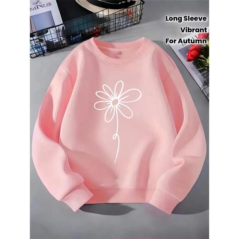 European Sizes Kids' Crewneck Sweatshirt - White Daisy On Teal Background , Sportswear And Casual Wear, Soft And Comfortable, Clothing, Teenagers