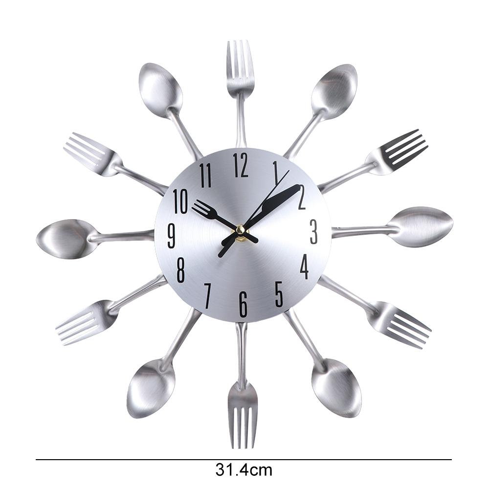 Removable Cutlery Wall Clock Modern Decorative Horloge Spoon Fork Wall Clock Restaurant