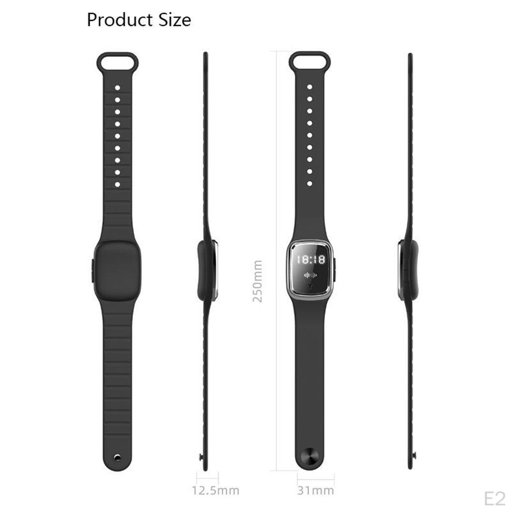 Anti Insect Watch Ultrasonic Repellent Bracelet Wristband Black